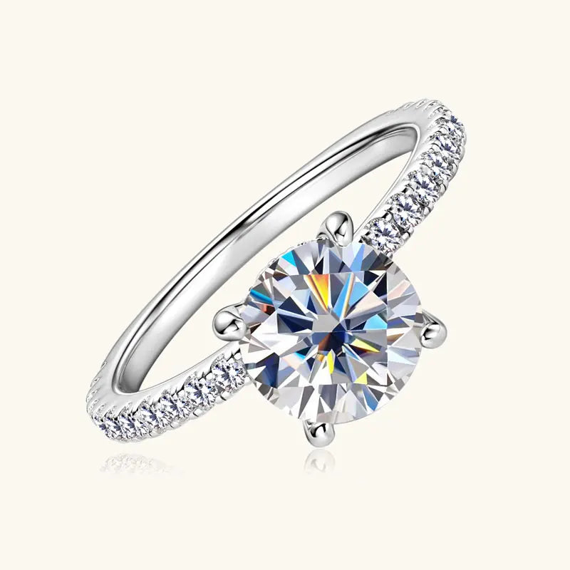 18K Gold Plated Moissanite Solitaire Ring – 925 Silver Engagement Promise Ring for Women