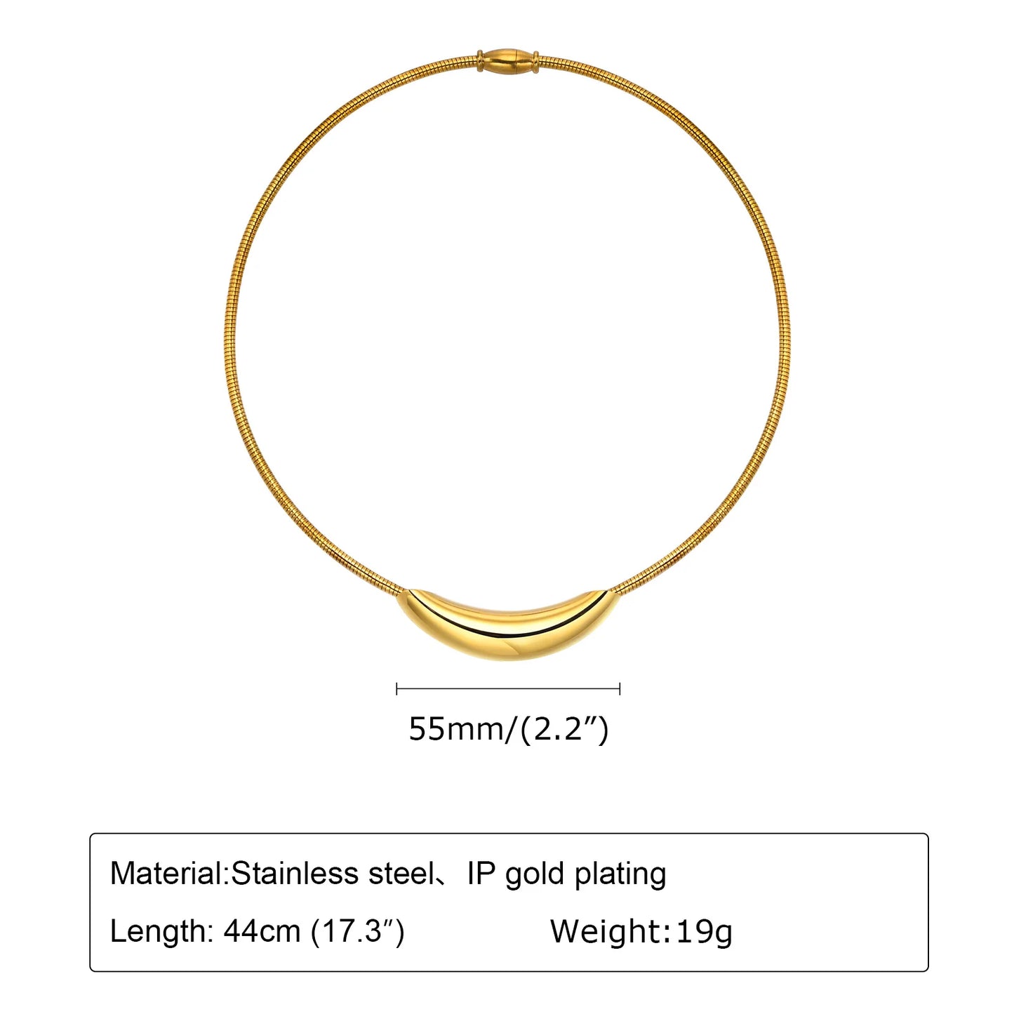 Stainless Steel Open Collar Choker – Adjustable Fit