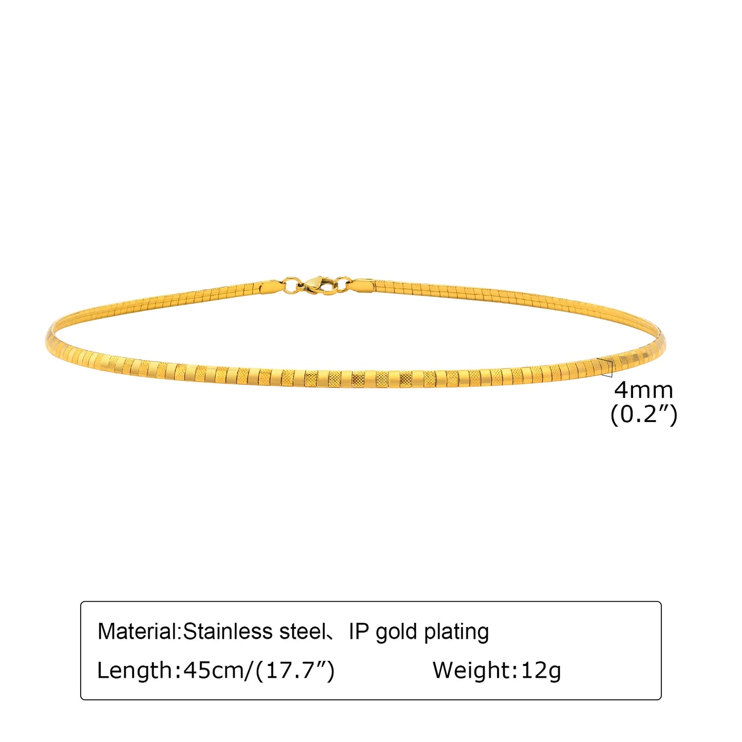 Stainless Steel Open Collar Choker – Adjustable Fit