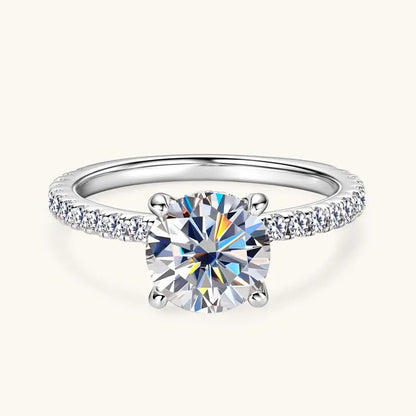 18K Gold Plated Moissanite Solitaire Ring – 925 Silver Engagement Promise Ring for Women