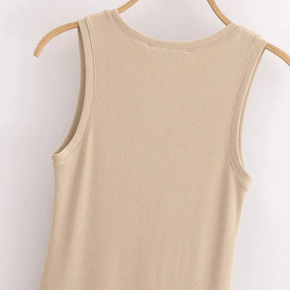 HXAO Women's Black Long Dresses 2025 Spring Sleeveless Elegant Dresses Fashion Casual Vintage Party Khaki Dresses Vestidos