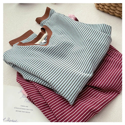 Autumn 2025 Plus Size Women’s T-Shirt – Casual Long Sleeve Patchwork Asymmetrical Slim Fit Cotton Top