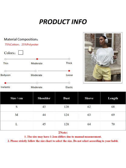 New O-neck Long Sleeve T - Shirt Soft Fabric Oversized Trendy Knot Front Spring Autumn Fashion Tops