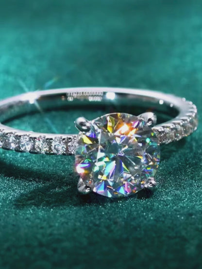 18K Gold Plated Moissanite Solitaire Ring – 925 Silver Engagement Promise Ring for Women